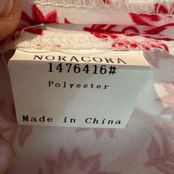 NORACORA Pink and White Patterned Wrap Dress Cool Feel Size Small - Picture 10 of 12